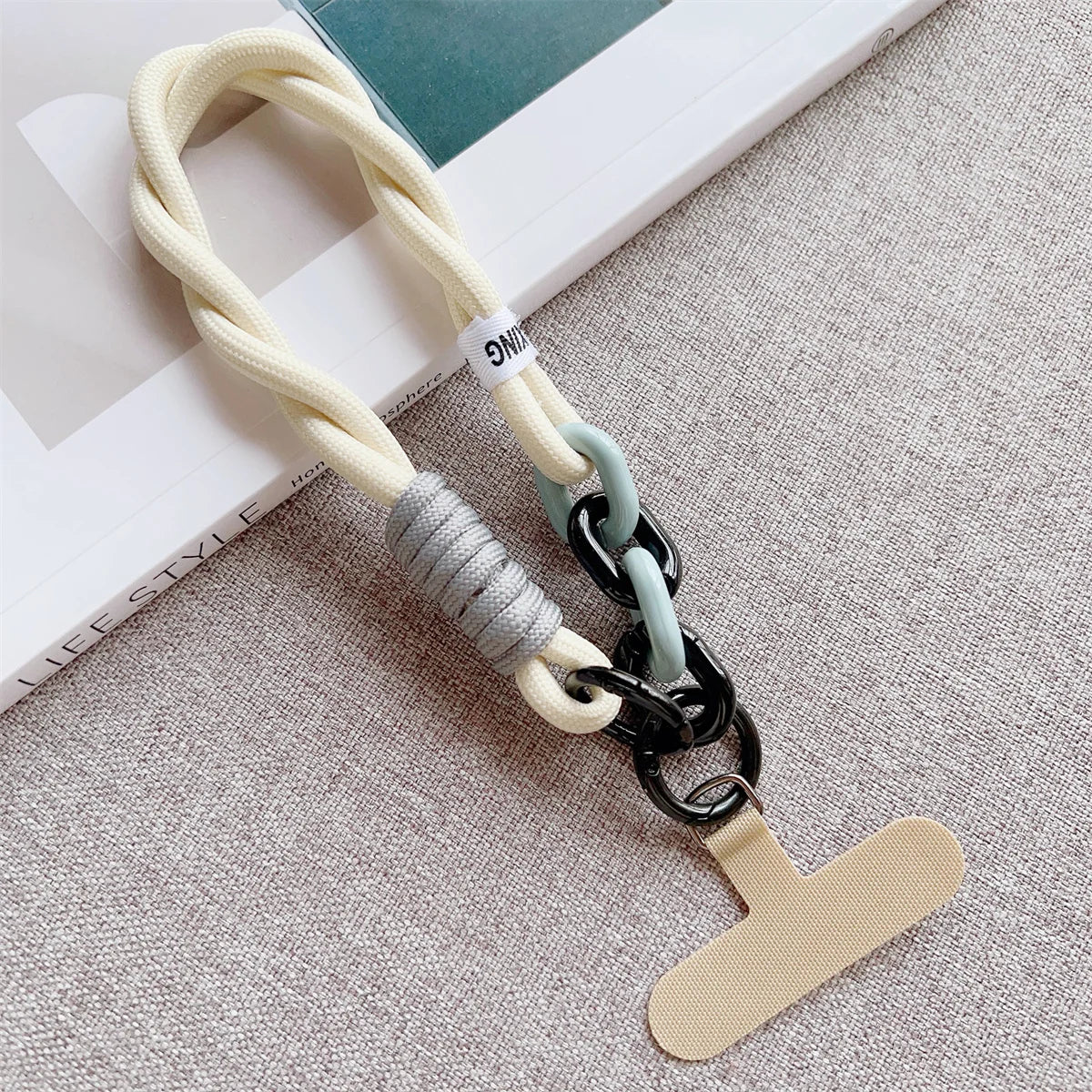 Phone Wrist Strap with Keychain Pendant