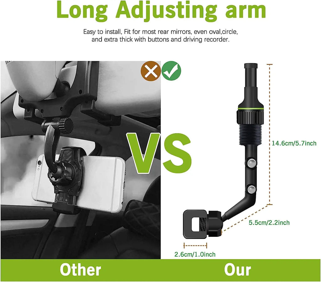 360° Rearview Mirror Phone Mount
