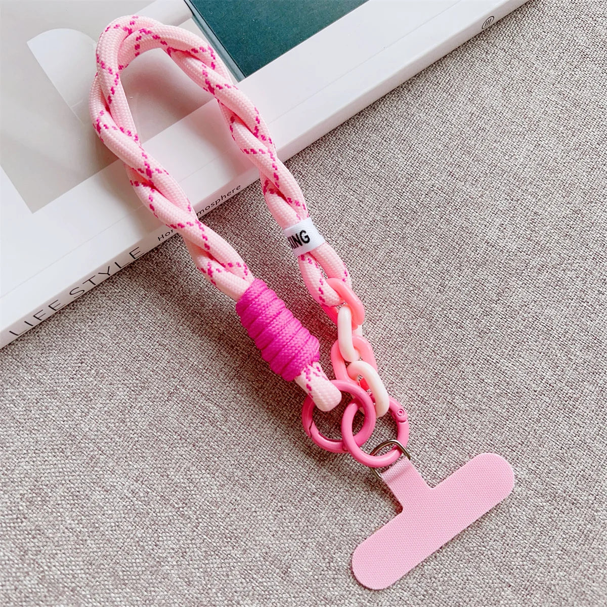 Phone Wrist Strap with Keychain Pendant