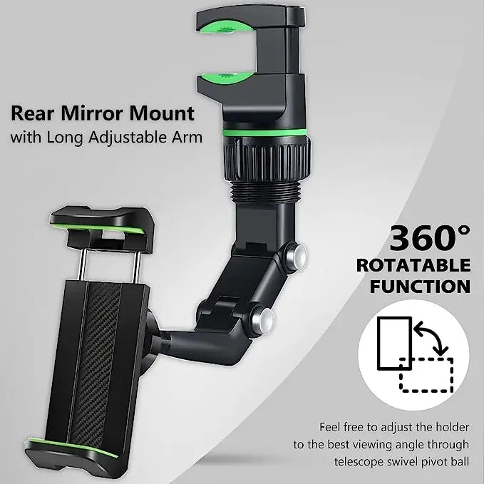 360° Rearview Mirror Phone Mount