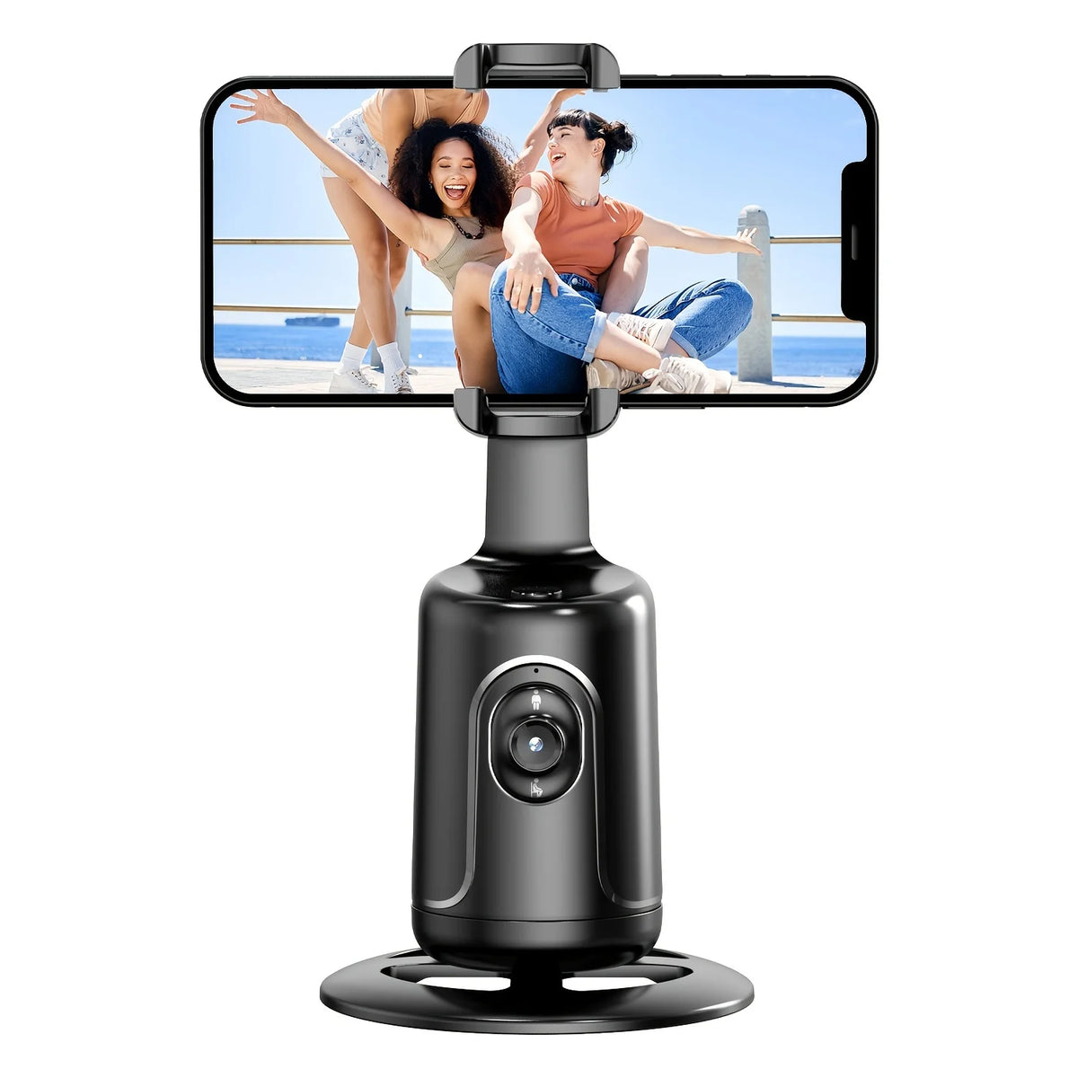 360° AI Gimbal Stabilizer with Auto Face Tracking — Phone Stand for YouTube & Live Video
