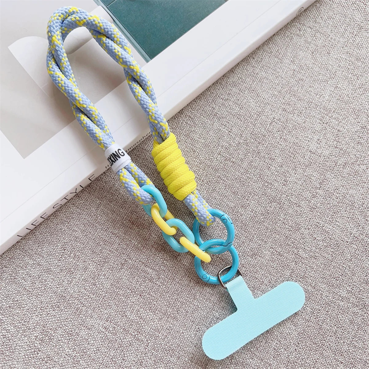 Phone Wrist Strap with Keychain Pendant