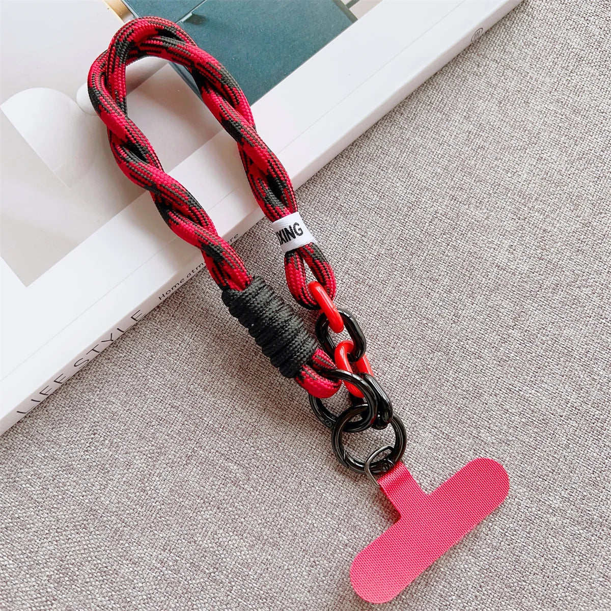 Phone Wrist Strap with Keychain Pendant