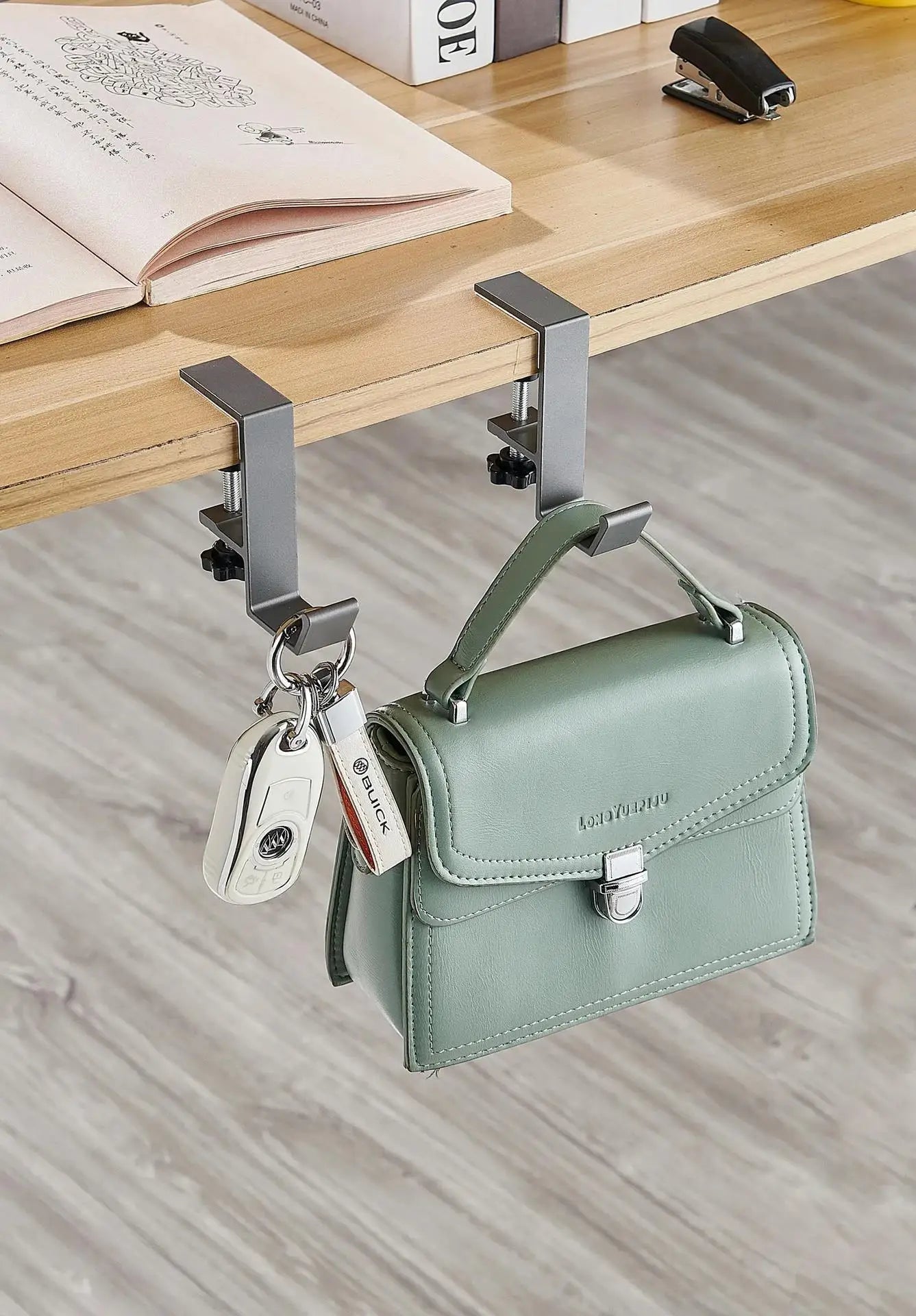 Multi-Function Desk Edge Headphone & Bag Hook