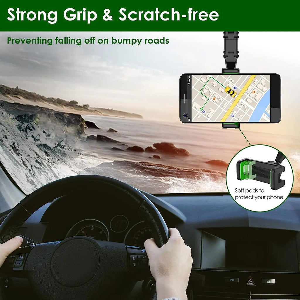 360° Rearview Mirror Phone Mount