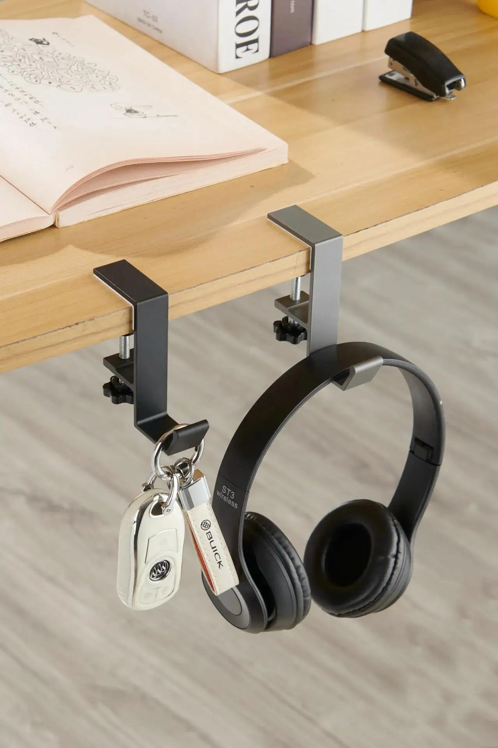 Multi-Function Desk Edge Headphone & Bag Hook
