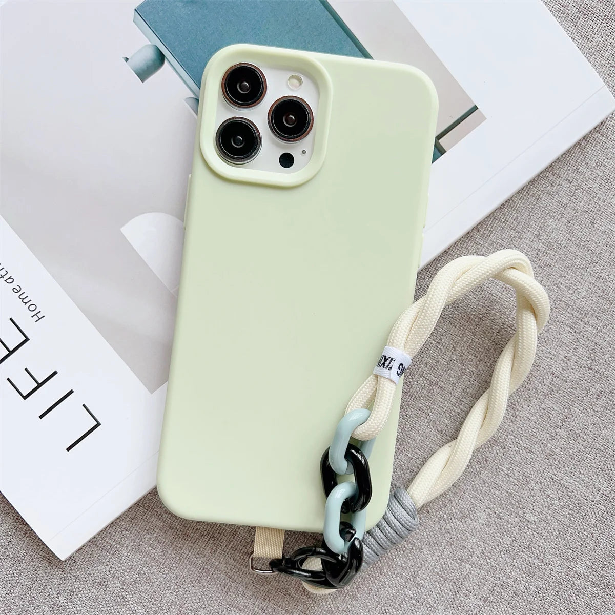 Phone Wrist Strap with Keychain Pendant