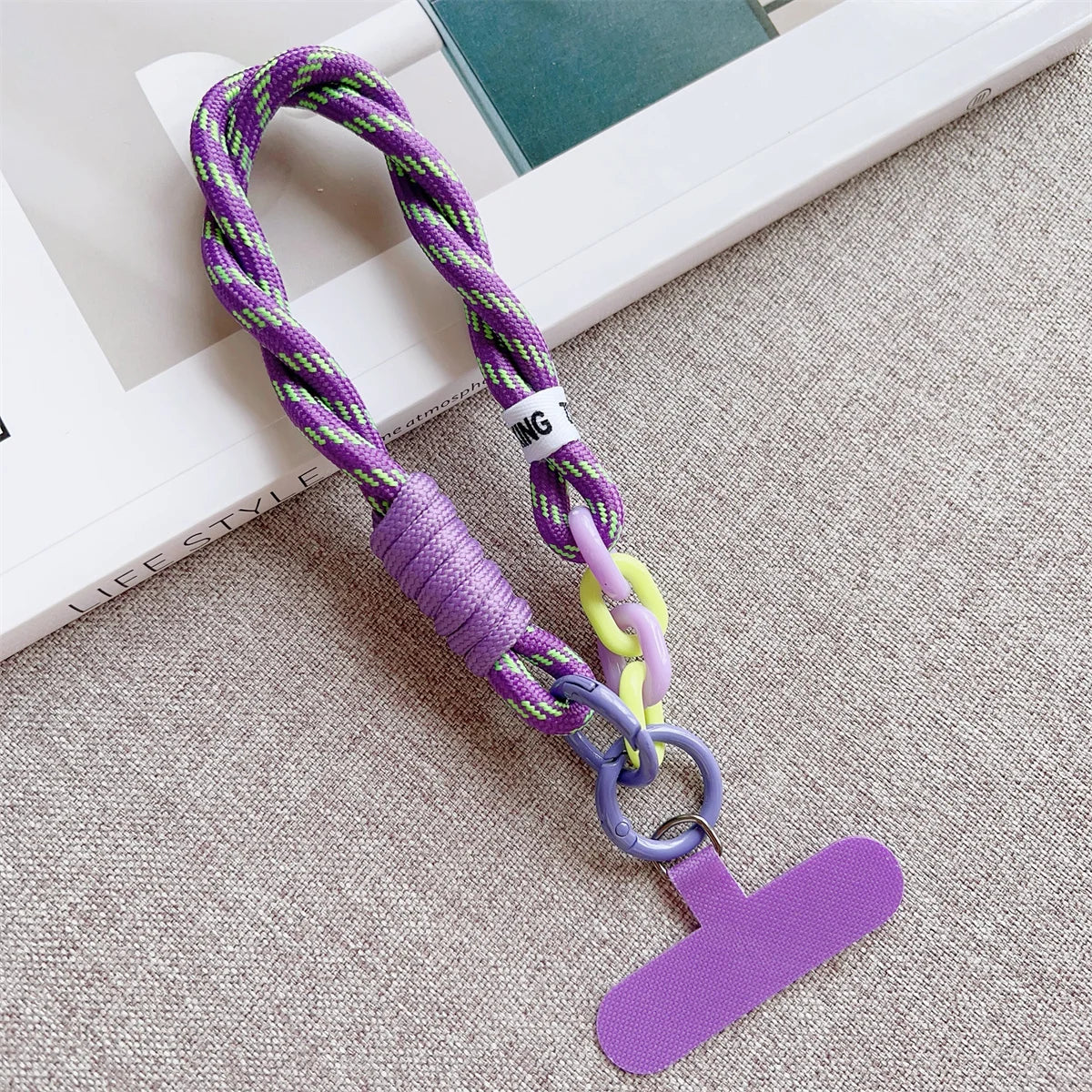 Phone Wrist Strap with Keychain Pendant