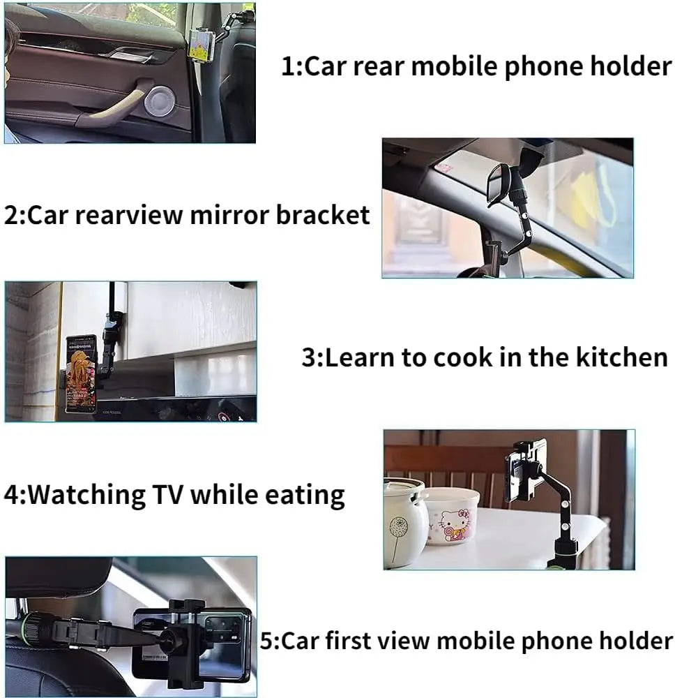 360° Rearview Mirror Phone Mount