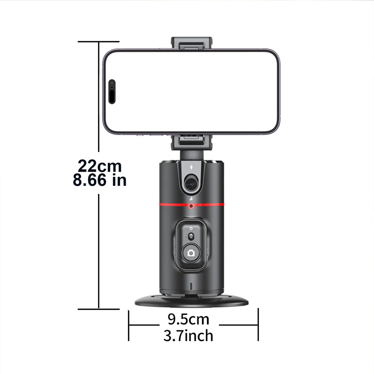 Auto Face Tracking Phone Stand — 360° Rotation for Vlogging & Live Streaming